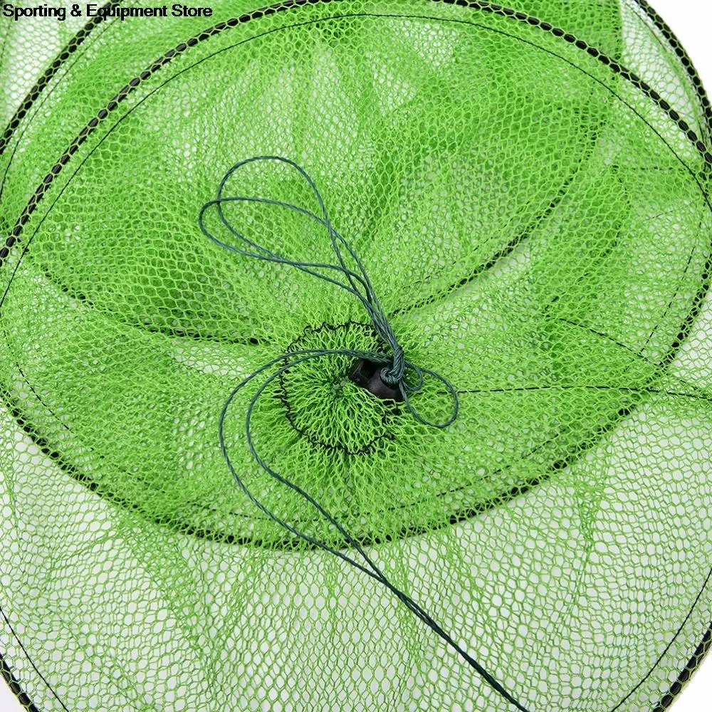 Рыболовная снасть складная круглая металлическая оправа нейлоновая сетка краб