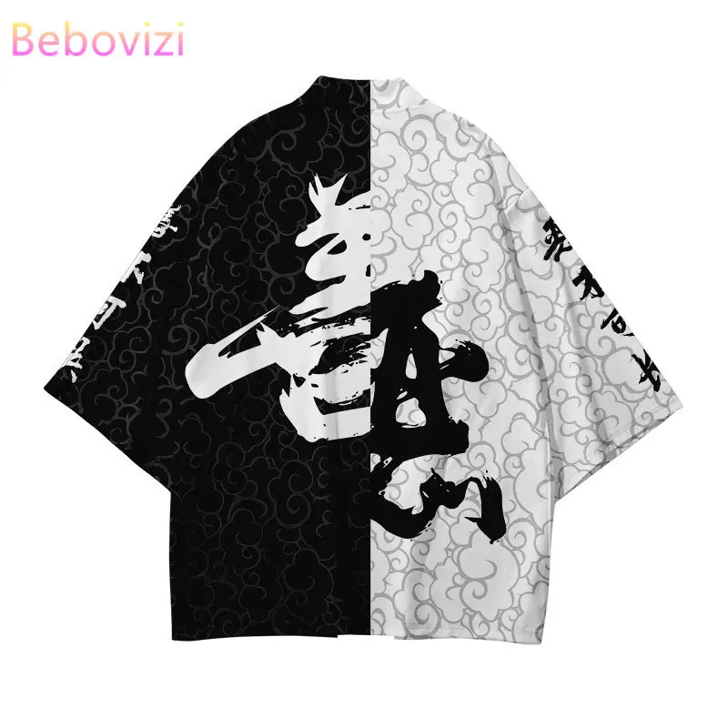 Harajuku Haori Top Shirts Yukata Plus Size Chinese Style Fashion Japanese Kimono Streetwear Cardigan Women Men Samurai | Тематическая