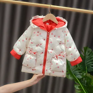 Зимняя теплая парка для маленьких девочек с хлопковой подкладкой, От 2 до 6 лет Детская стеганая куртка, зимний пуховик