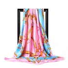 Платок Шелковый женский демисезонный с принтом и поясом