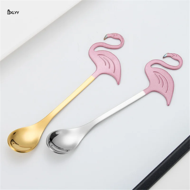 

Stainless Steel Stirring Coffee Spoon Flamingo Dessert Spoon Kitchen Accessories Tableware Cake Tools Coffee Spoon for Kitchen.7