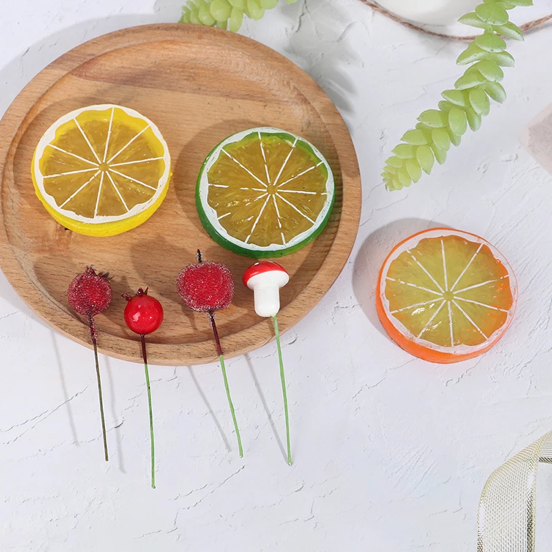10 шт Мини Подставки для фотографий моделирование рисунок плодов лимона ломтики
