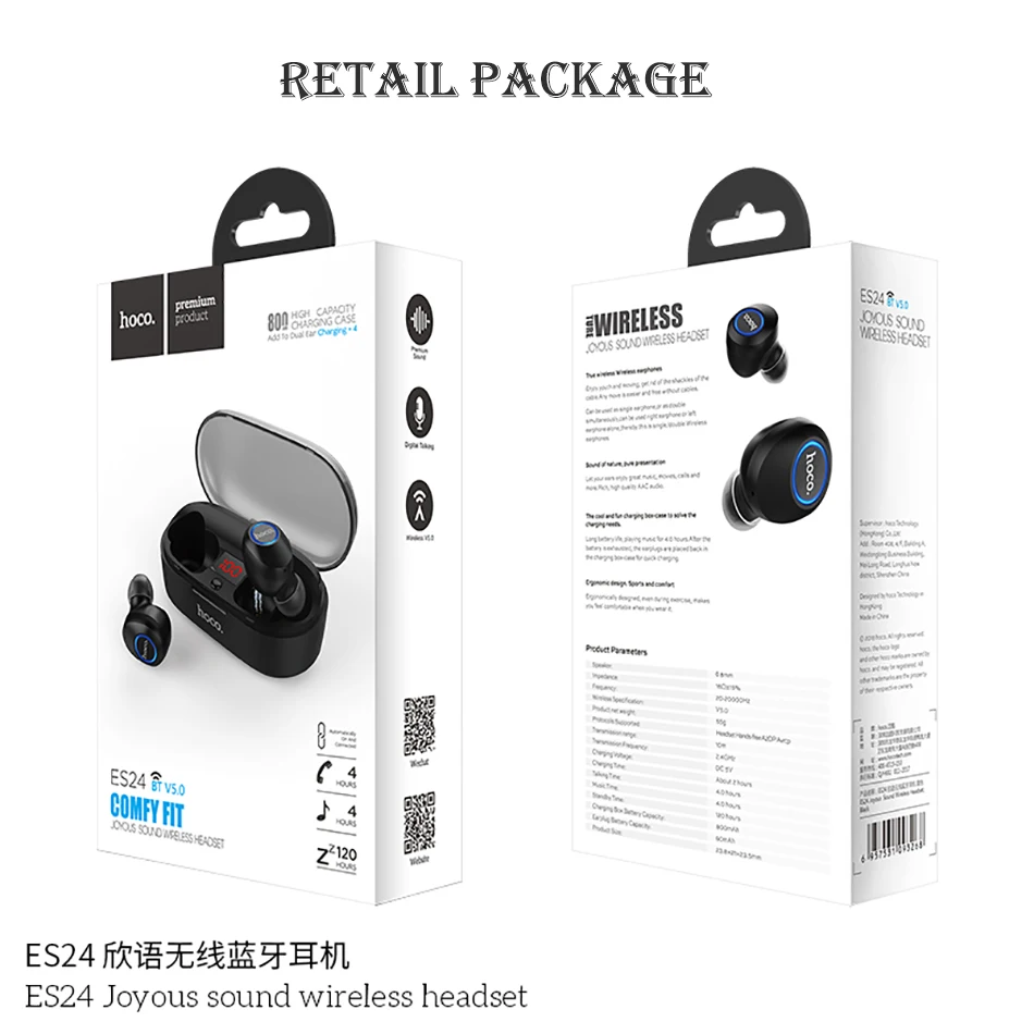 HOCO ES24 Оригинальные Bluetooth наушники Беспроводная гарнитура Hands free мини с звуком 5 0