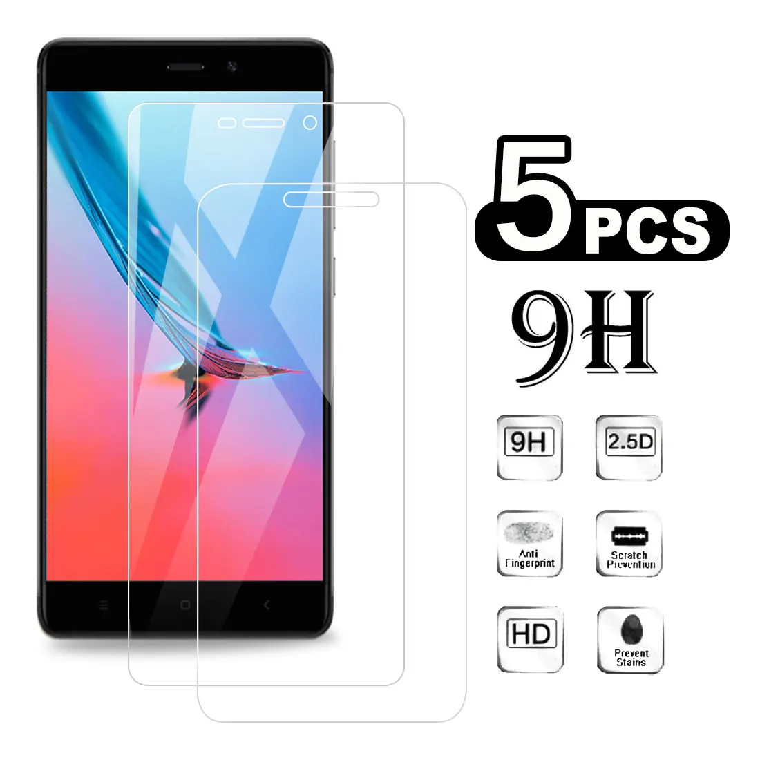 5 шт. закаленное стекло для Xiaomi Redmi Note 6 Pro A2 lite пленка экрана 4 4X 6A 5A Prime 2 3 | Мобильные