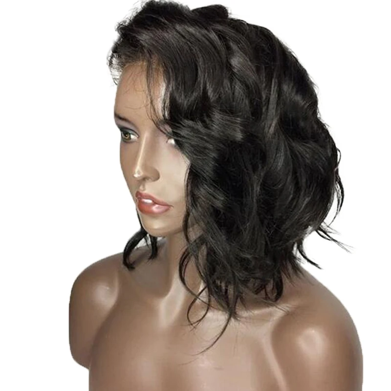 LUFFYHAIR короткий бразильский Волнистый парик 150% плотность шелковая основа