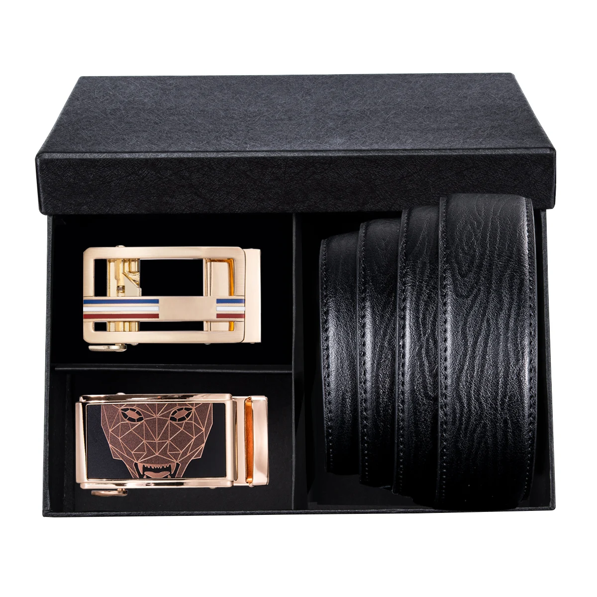 Мужской кожаный ремень без пряжки 3 5 см Широкий прочный автоматической