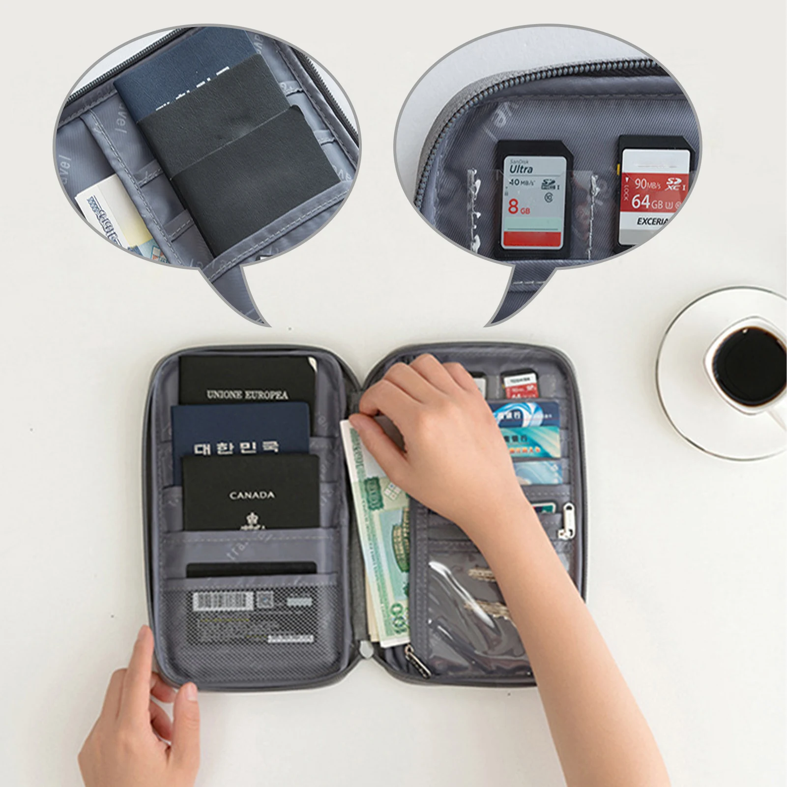Waterproof Passport Holder Travel Wallet Multifunctional Small Credit Card Storage Bag Portable Document | Багаж и сумки