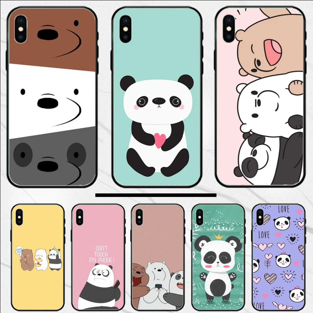 Чехол для iphone11 caseCute с изображением медведя панды роскошный уникальный дизайн