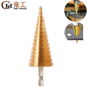 4-32 мм HSS 4241 шестигранный хвостовик Коническое титановое ступенчатое Коническое сверло металлическое Отверстие Резак Мини дрель электроинструменты аксессуары