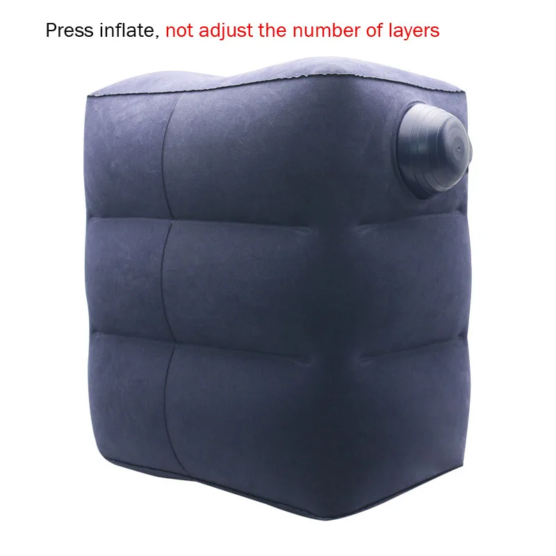3 layers blue Новинка, надувная подушка для ног для путешествий, подушка для ног, воздушная подушка для самолета, автомобиля, офиса, подушка для ног - Цвет: 3 layers blue