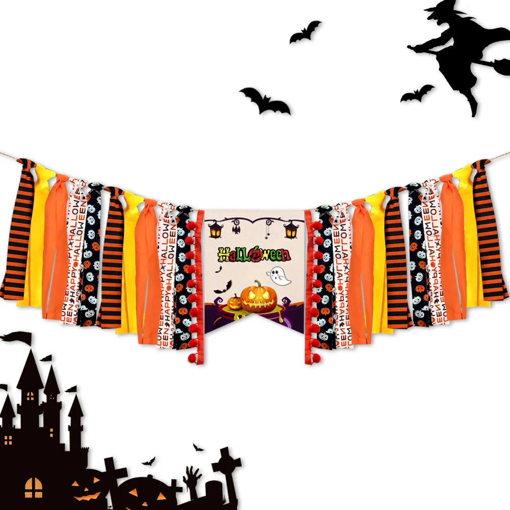 Хэллоуин каминный баннер с Тыквой и призраком мальчик девочка Хеллоуин