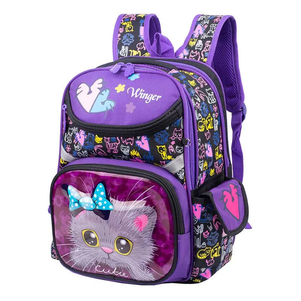 

2019 new primary students school bag Oxford cloth waterproof backpack big capacity lightweight bag