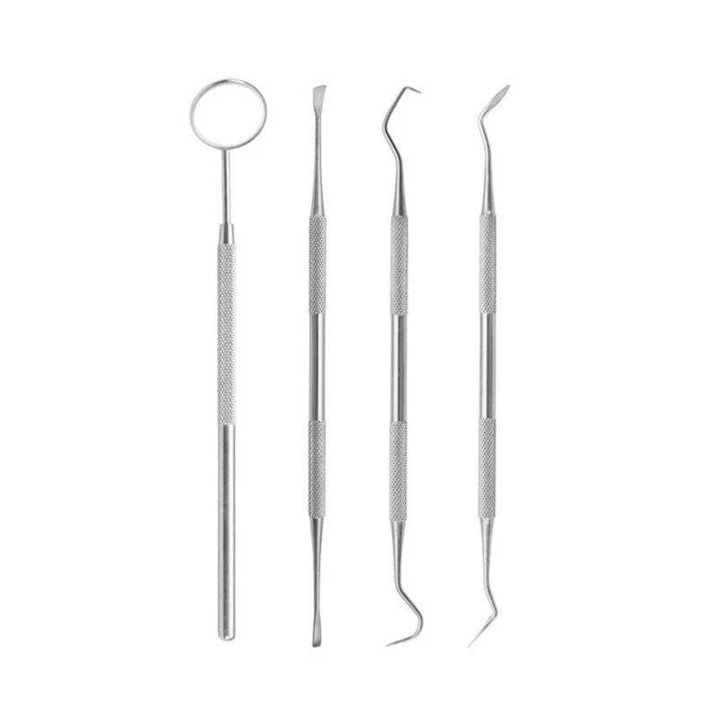 4pcs 4 шт. стоматологический набор для чистки зубов, набор для чистки зубов, пинцет с крюком, набор инструментов для чистки зубов, инструмент для подготовки стоматолога - Цвет: 4pcs