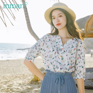 INMAN цветная блузка с короткими рукавами и принтом животных для девочек