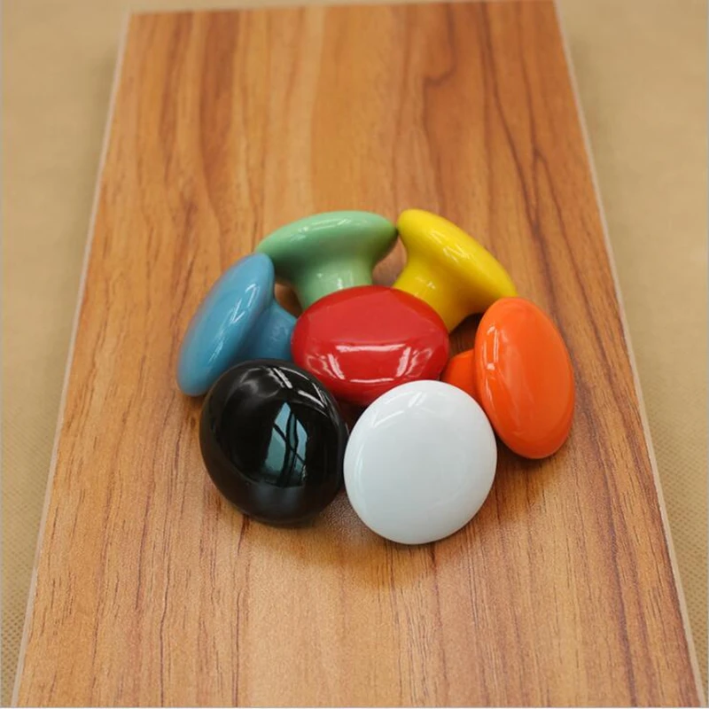 Карамельный цвет круглый керамический одно отверстие ручки двери шкаф ящик