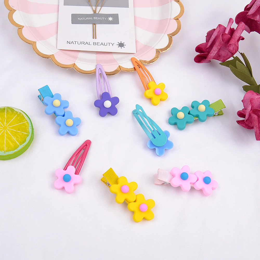 5 шт./лот новые заколки для волос с цветами девочек конфетных цветов заколка