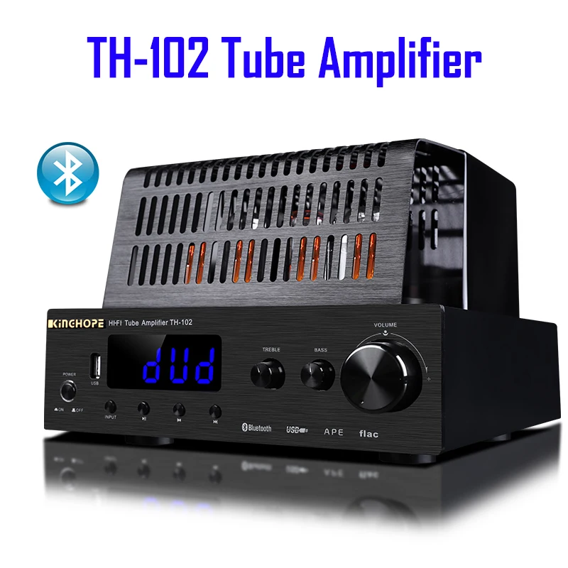 

KingHope HIFI Vacuum Tube Amplifier TH-102 Bluetooth BASS Optical Fiber Coaxial Lossless Sound Quality USB Home High Power AMP