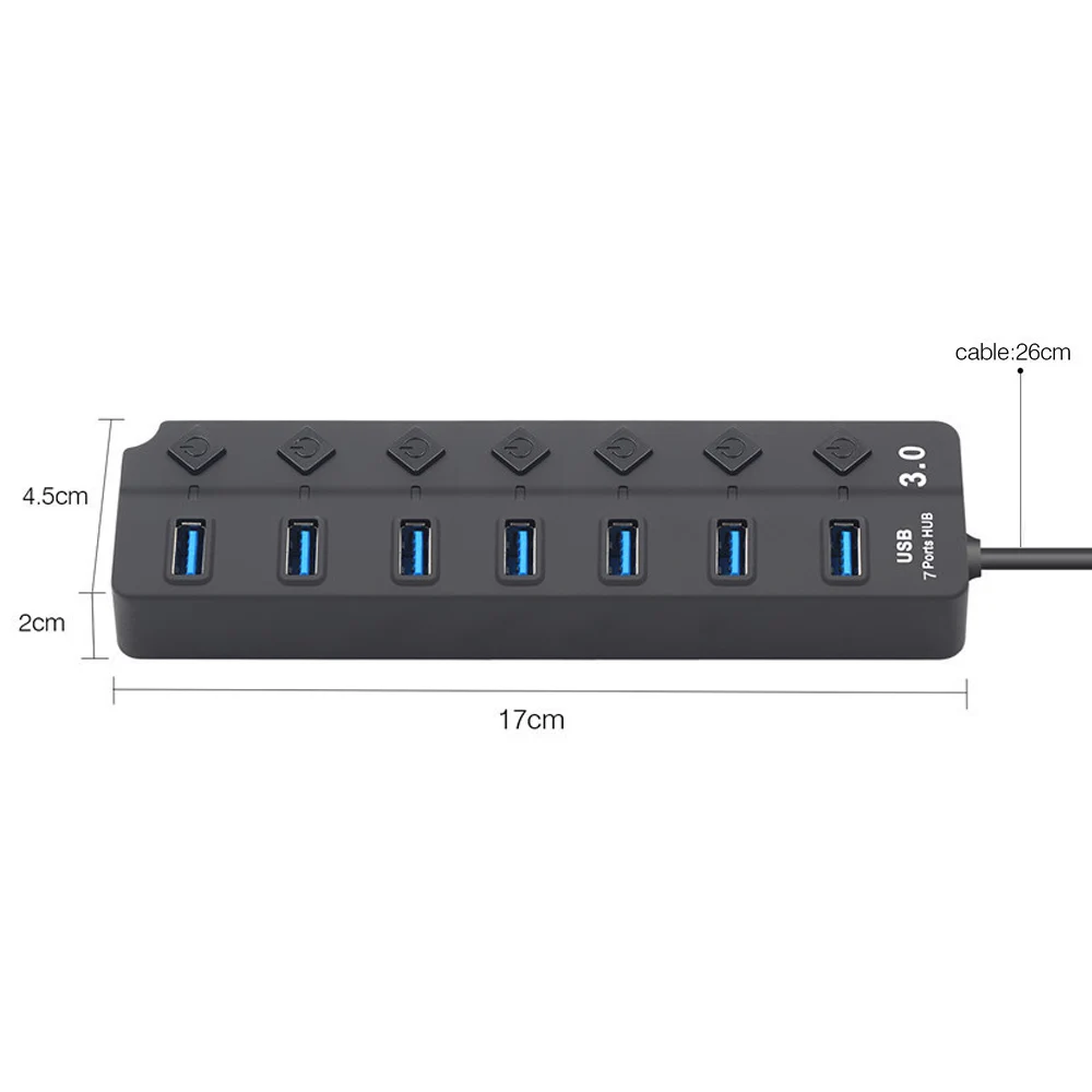 

USB 3.0 HUB High Speed 4/7 Port USB 3.0 HUB Splitter On/Off Switch USB 3.0 HUB for PC Computer Laptop