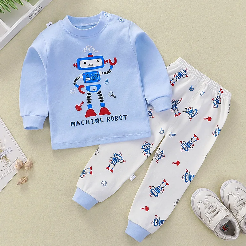 

Ready stock baby boy clothes set Cartoon cotton Baby Clothing Set Kids Autumn newborn baby clothes Set 0-24month baby suit