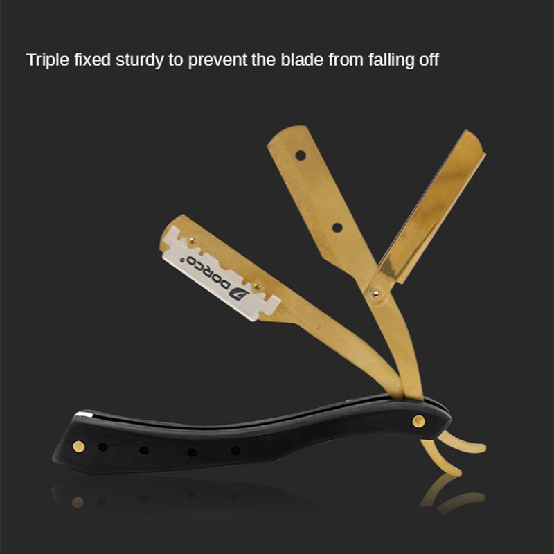 

Beard Barber Shaving Razor Wood Handle Professional Salon Barber Hair Knives Blade Changeable Shaving Knife Beard Tools G0105