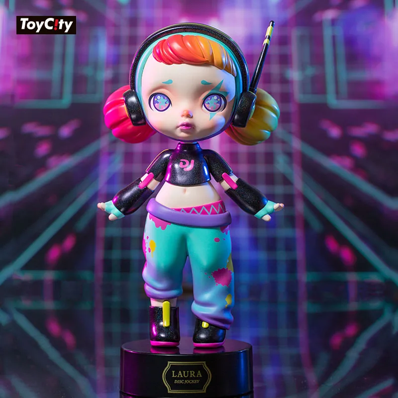 

Laura Figure Toys Cool Electronic Music Girl Series Dance EM Kawaii DJ Anime Model PVC Garage Kit Doll