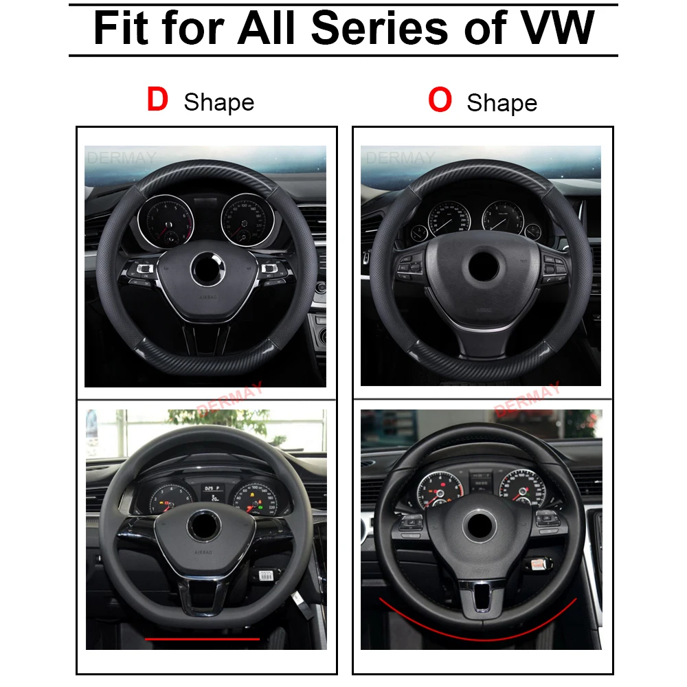 Крышка рулевого колеса из натуральной кожи для VW Touran Golf GTI Polo Sedan Passat Santana Jetta Tiguan Gol