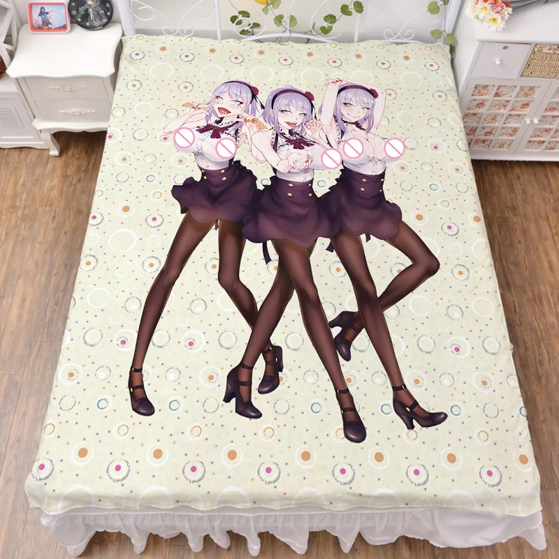 

Coscase Japanese Anime Dagashi Kashi Endou Saya & Shidare Hotaru Milk Fiber Bed Sheet & Flannel Blanket Summer Quilt 150x200cm