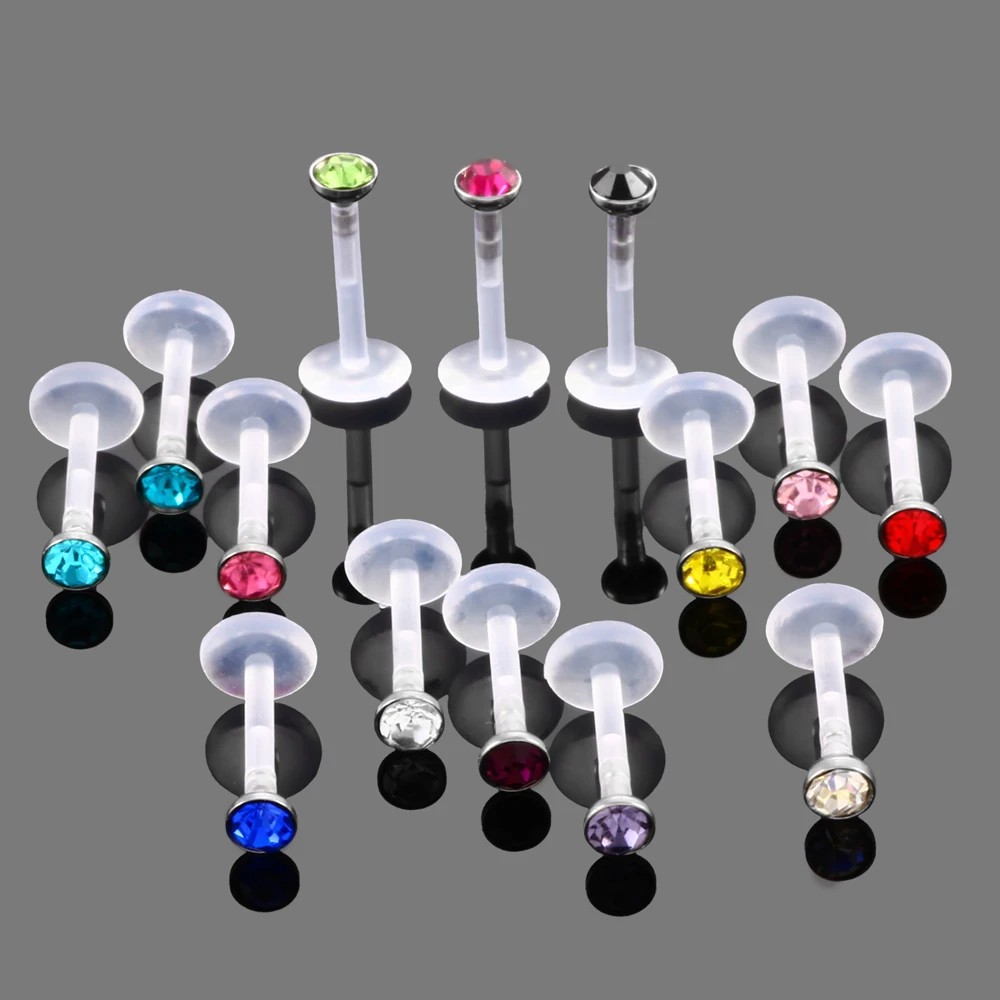 

Acrylic diamond lip nails UV soft rod color diamond earrings transparent insert rod inner dental floss earrings