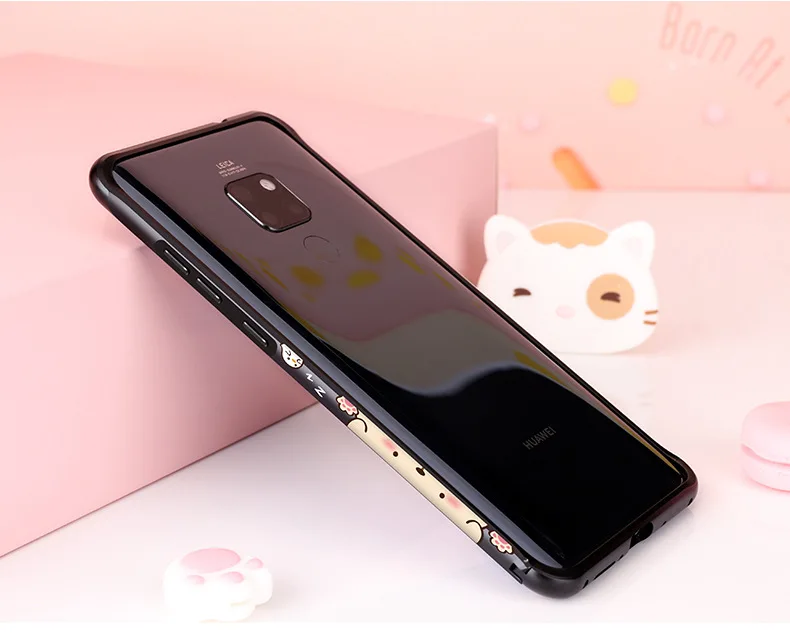 Милый Алюминиевый металлический бампер для huawei mate 20 чехол рамка с изображением мультфильмов металлический чехол Защитный ударопрочный чехол Capinha