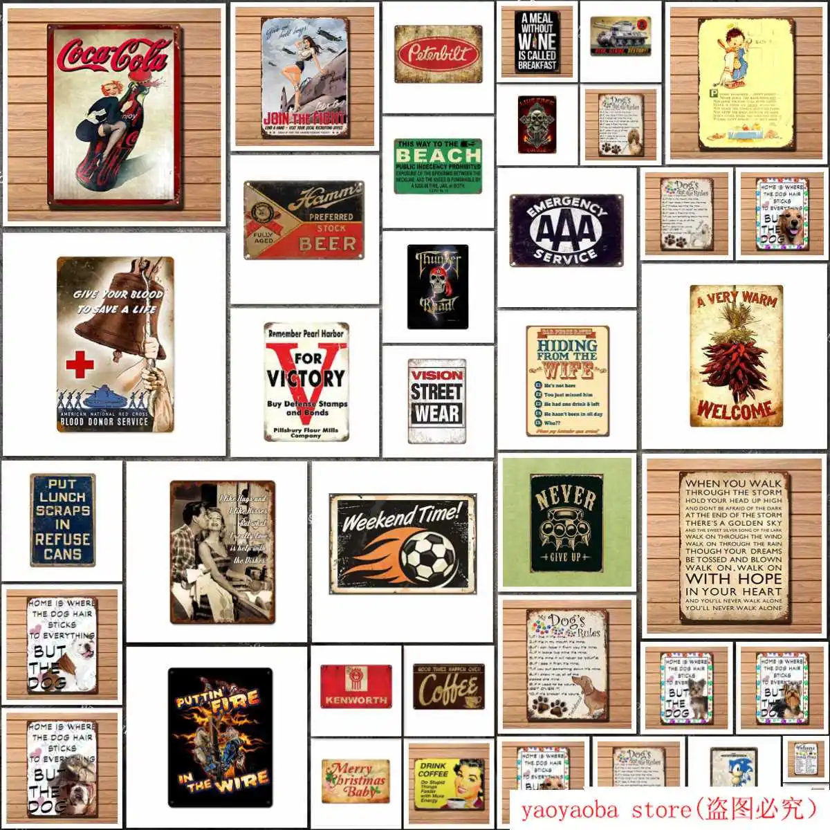 Золотой ретривер ретро металлический потертый-шикарный оловянный знак