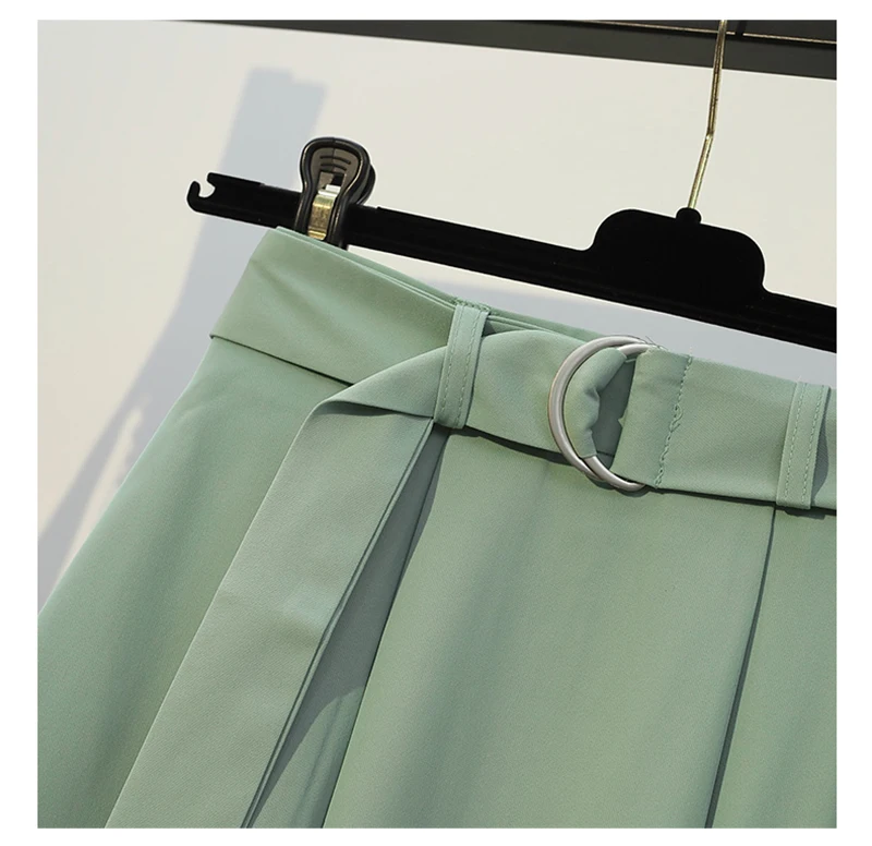 

Plus Size Ladies Skirt Suit Summer 2020 New Atyle Slimming Foreign Shirt Dress Suit Korean Pleated Skirt Two-piece Suit L323