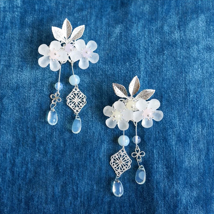 

Ancient style Hanfu Small fresh Headwear Tassel Flowers Hair Clip Hair accessories Cute Chinese Elements Daily Hair Ornaments