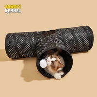 cawayi kennel pet cat tunnel t shape collapsible indoor 3 way tube kitty tunnel toys cat pet toys space saving cats training toy
