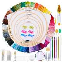 miusie embroidery kit with 100 colors threads diy sewing pins embroidery hoops and cross stitch tools for embroidery craftwork