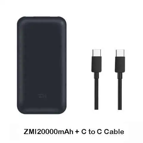 ZMI power Bank 20000 мАч, внешняя батарея QC 3,0, зарядное устройство для ноутбука, внешний аккумулятор с двумя портами для ноутбука QB820 - Цвет: QB820 add C to C