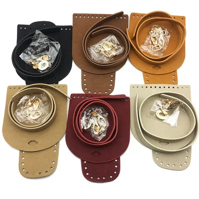 1 Set Manual Single Shoulder Bag Bottom Cover Set Accessories DIY Needle Hook Woven Material Bag Set Accessories Knitting