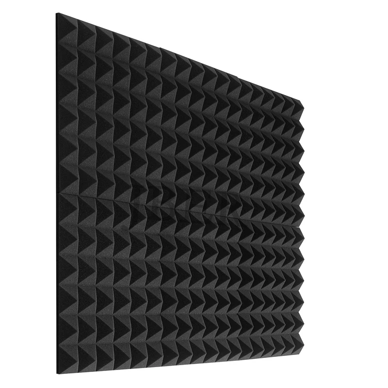 

6 Piece Charcoal Acoustic Panel Studio Foam Wedge Fireproof Insulation Liner Siding 30 x 30 x 5cm (Black)