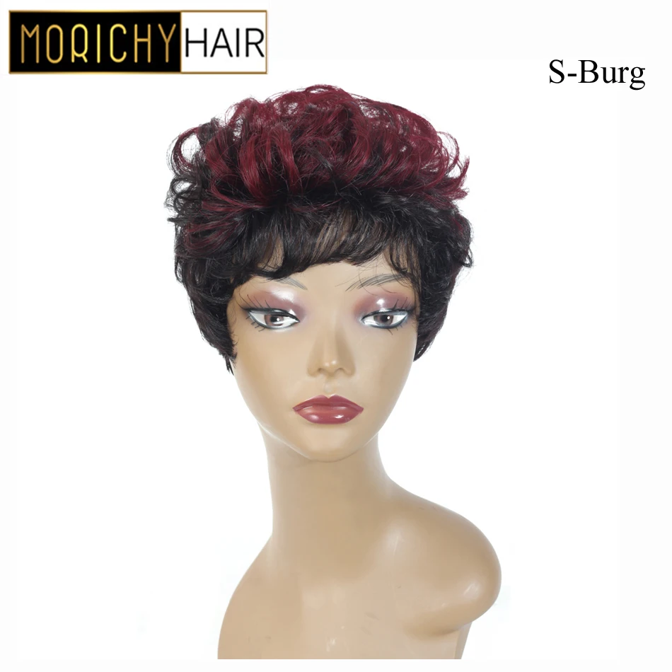 MORICHY прямые короткие человеческие волосы парики Пуффи афро парик для женщин
