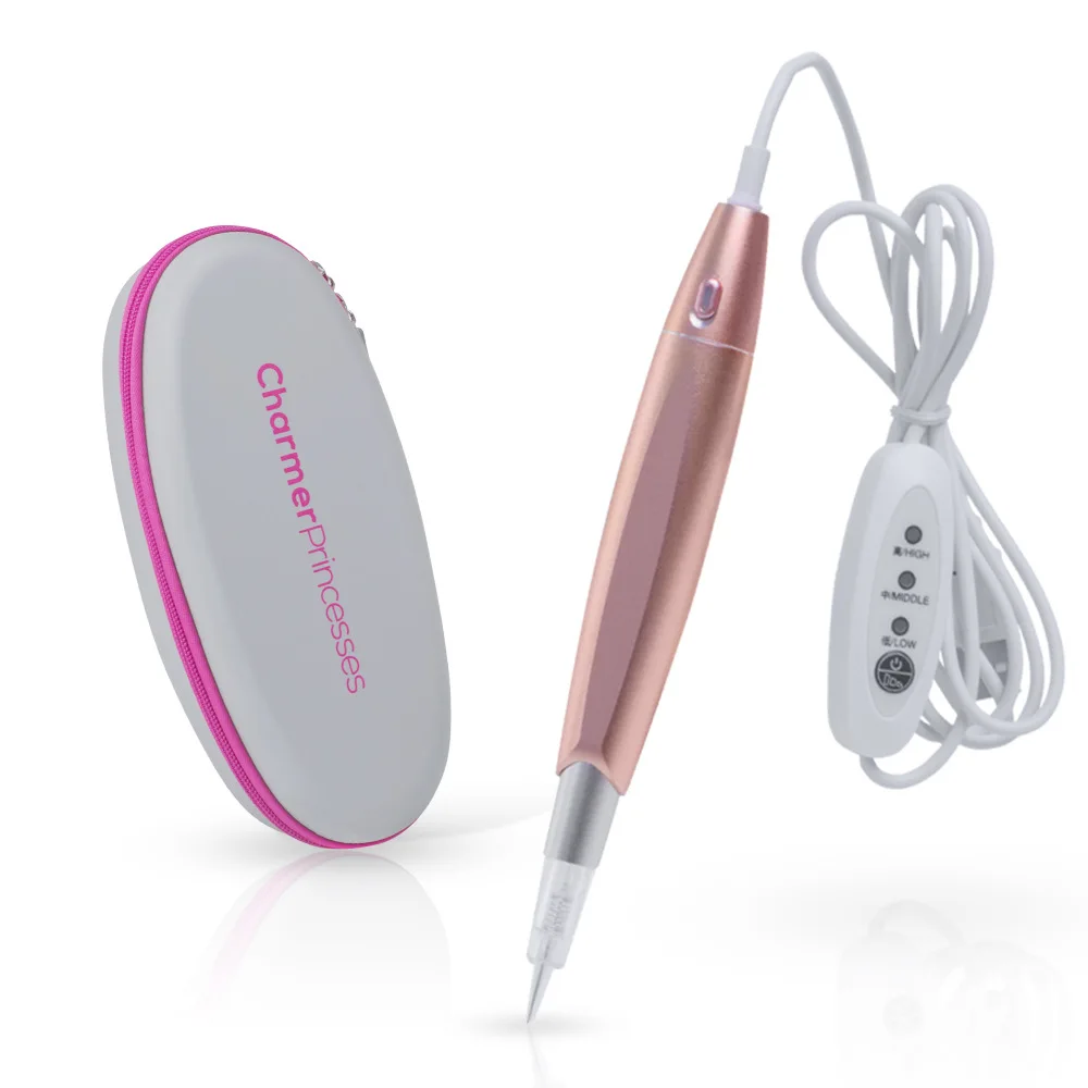 

Dermografo Pink Charme Princess Tattoo Machine Semi Permanent Makeup Microblading Tattoo Digital Pen for Eyebrow Lip Eyeliner