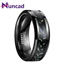 Мужское кольцо из карбида вольфрама NUNCAD, 8 мм, черное зеленое кольцо из углеродного волокна, Вольфрамовая сталь, полированная отделка, размер от 7 до 12