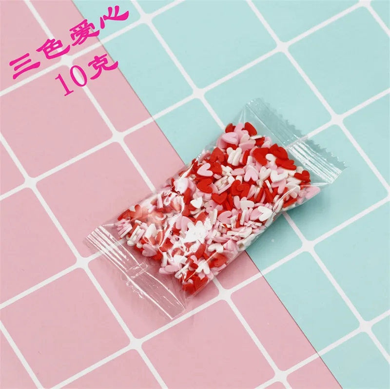 10g Fruit Fimo Bead Charms for Slime Accessories Fluffy DIY Decoration Addition Slime Clound Sand Toys Filler Glitter Clear Set
