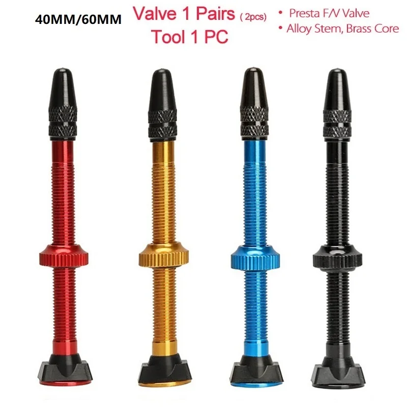 

Aluminum Alloy Bicycle Presta Valve For MTB Road Bike Tubeless Tire Brass Core Alloy Stem Tubeless Sealant Compatible 40mm 60mm