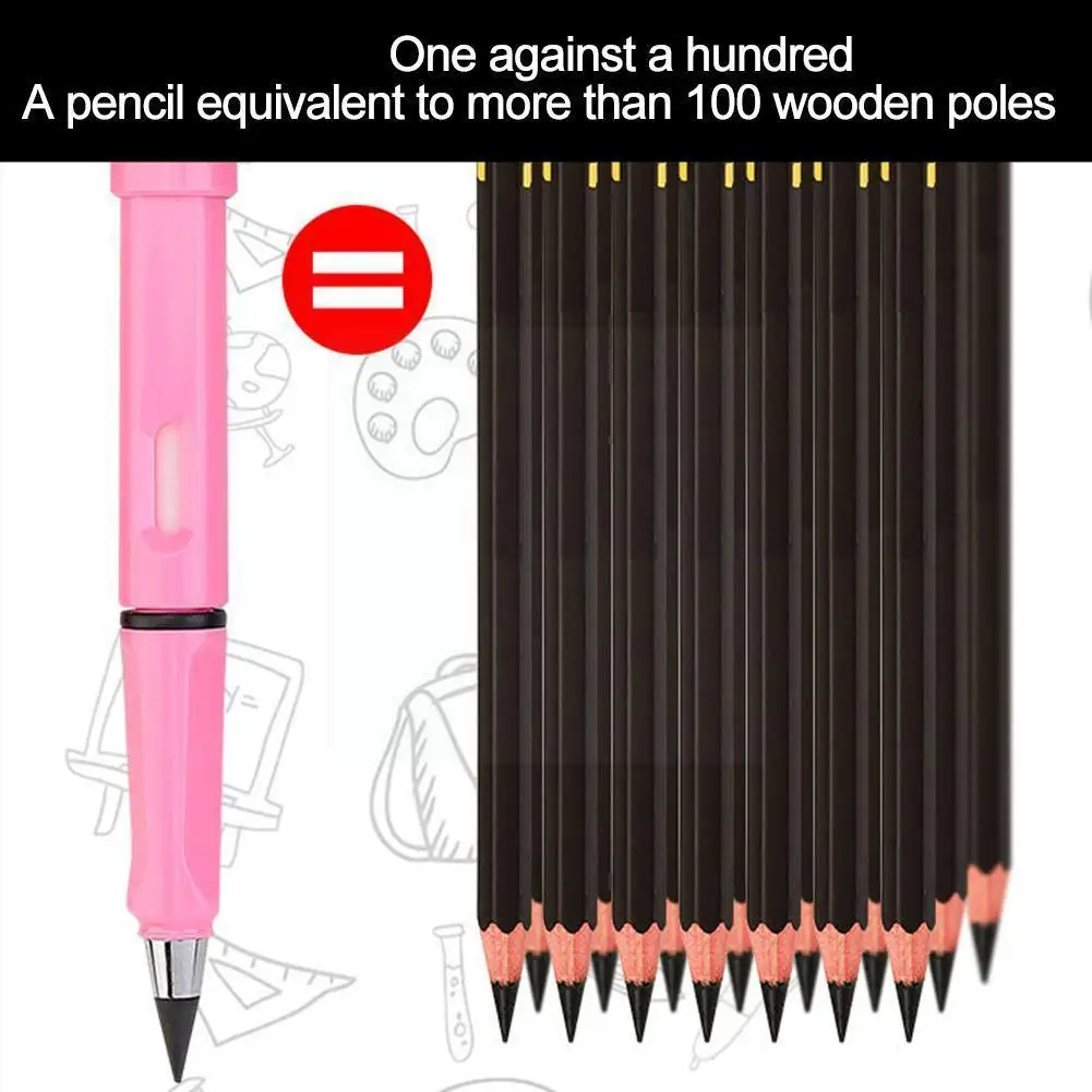 

Eternal Pencil Replacement Pen No Ink Unlimited Without Eraser The Supplies Tip Dust-free Writing Pen School Sharpenin I2z8