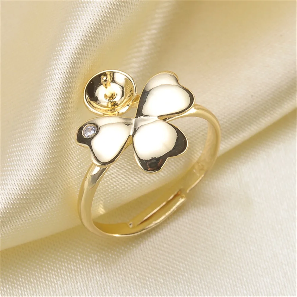 925 посеребренный модный цветок жемчуг кольцо аксессуар Регулируемые кольца