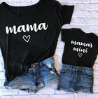 Летние одинаковые комплекты для семьи мини-футболка для мамы и мамы футболка для мамы и дочки топы, одежда для маленьких девочек