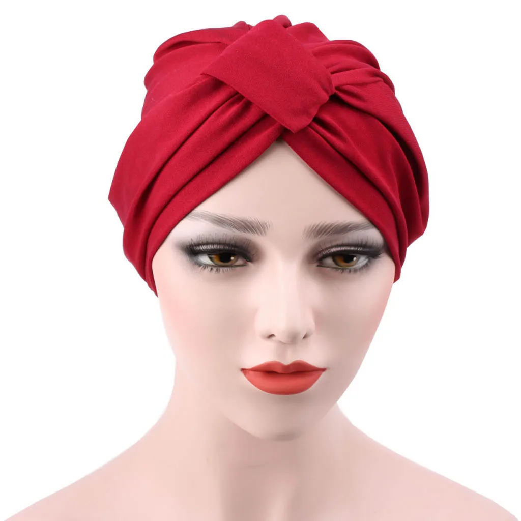 New Ladies Muslim Scarves Casual Scarf Women India Africa Elastic Turban Cap Hat Head Wrap Y802 | Аксессуары для одежды