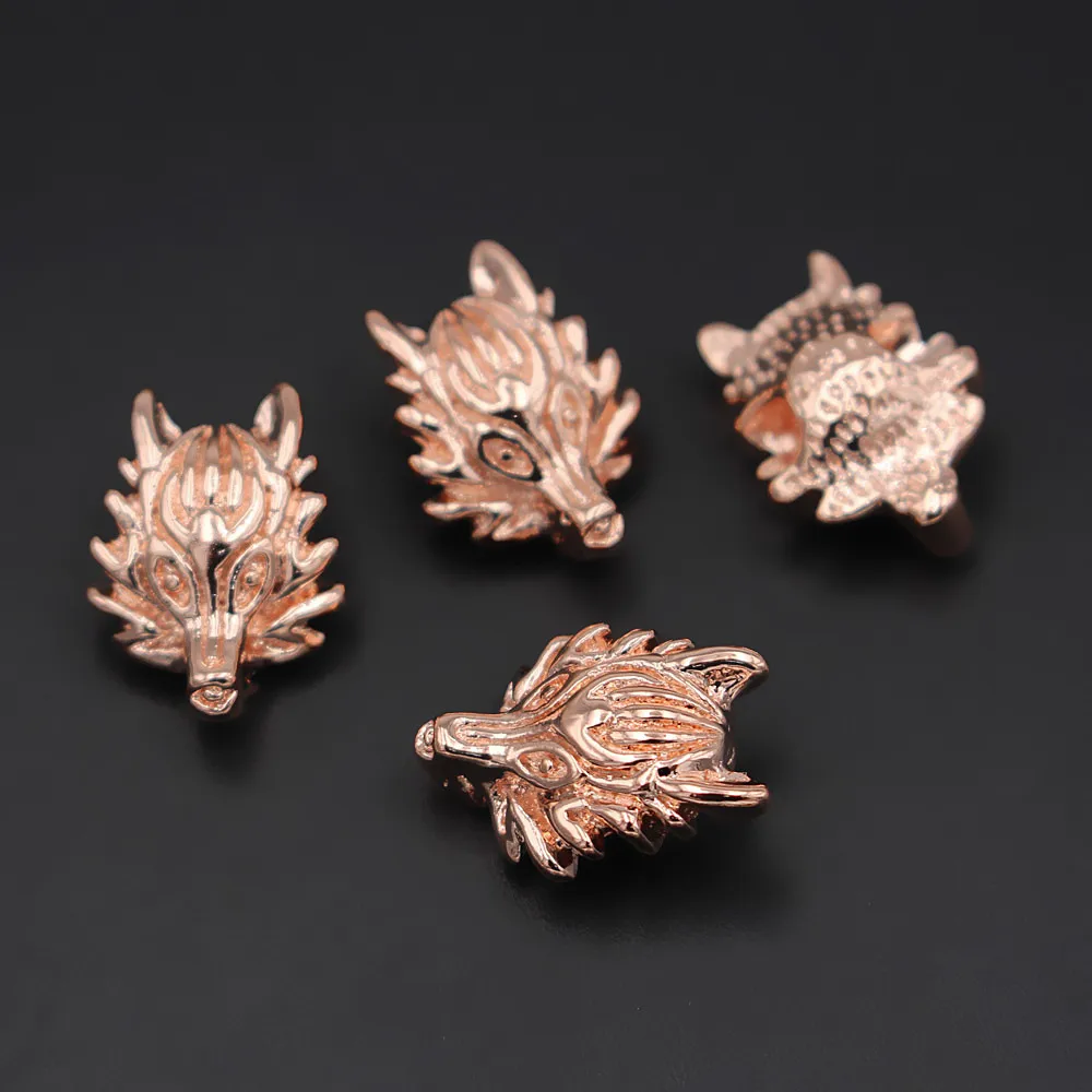 Бусины разделители в форме головы волка отверстие 3 5 мм 10 шт.|Ювелирная фурнитура