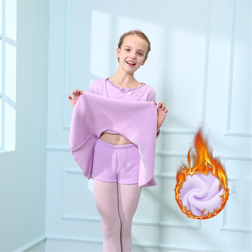 2021 зимние Бархатные балетное платье для маленьких девочек с длинными рукавами и