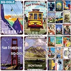 SQ-DGLZ металлический знак города Сан-Франциско винтажная табличка, Настенный декор для бара, жестяной знак, путешествия, Египет, плакат
