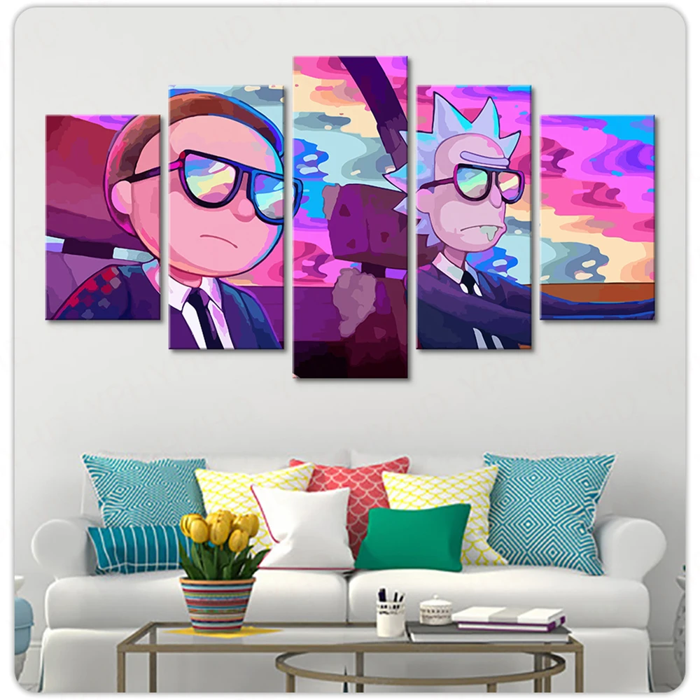 

5 Pieces Canvas Arts Zoro Animation Poster Painting For Living Modern Modular Home Decoration Bedroom Wall Picture Prints Mural